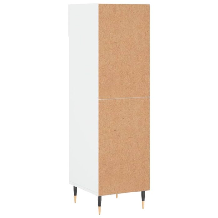 Armoire à chaussure Blanc brillant 30x35x105 cm Bois ingénierie – Image 6