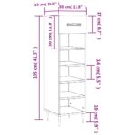 Armoire à chaussures gris béton 30x35x105 cm bois d'ingénierie – Image 10