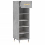 Armoire à chaussures gris béton 30x35x105 cm bois d'ingénierie – Image 3