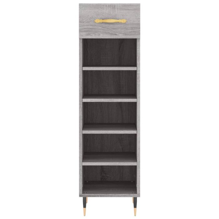 Meuble à chaussures sonoma gris 30x35x105 cm bois d'ingénierie – Image 4