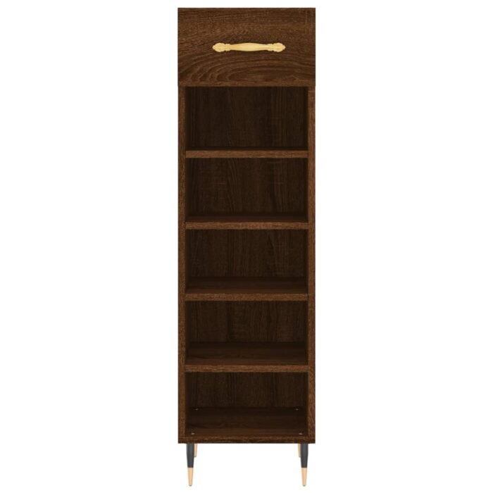 Meuble à chaussures chêne marron 30x35x105 cm bois d'ingénierie – Image 4