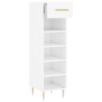 Armoire à chaussure Blanc brillant 30x35x105 cm Bois ingénierie – Image 3