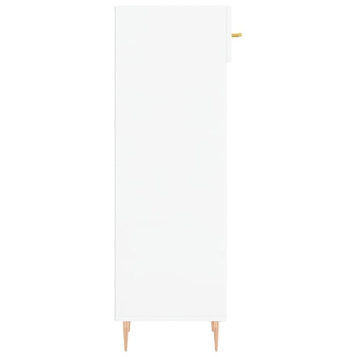Armoire à chaussure Blanc brillant 30x35x105 cm Bois ingénierie – Image 5