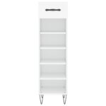 Armoire à chaussures blanc 30x35x105 cm bois d'ingénierie – Image 4