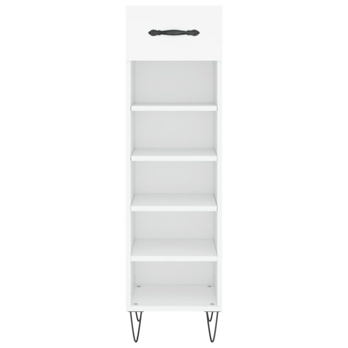 Armoire à chaussures blanc 30x35x105 cm bois d'ingénierie – Image 4