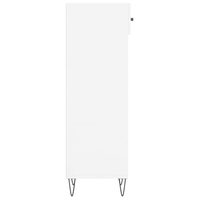 Armoire à chaussure Blanc brillant 30x35x105 cm Bois ingénierie – Image 5