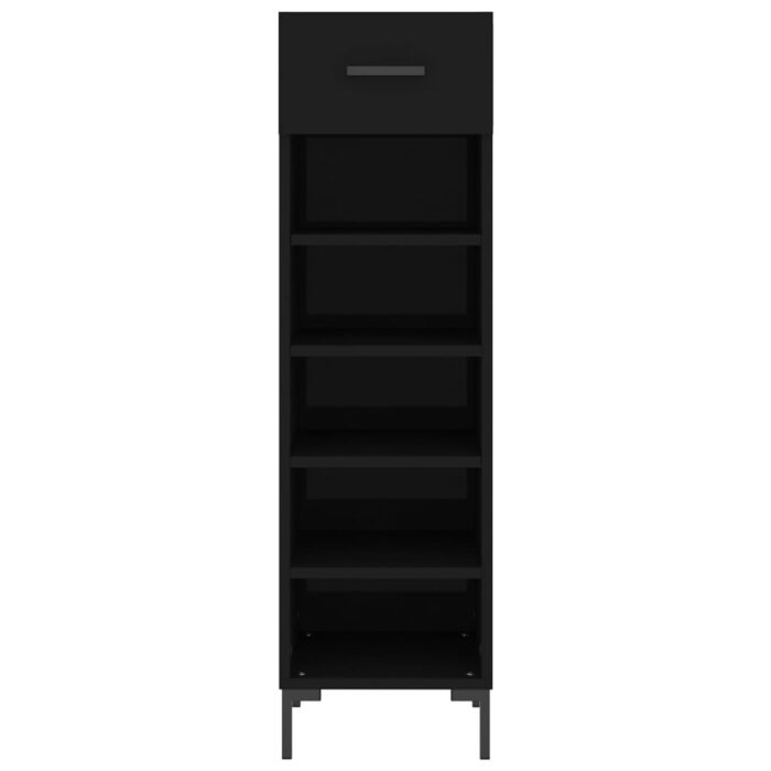Armoire à chaussures noir 30x35x105 cm bois d'ingénierie – Image 4