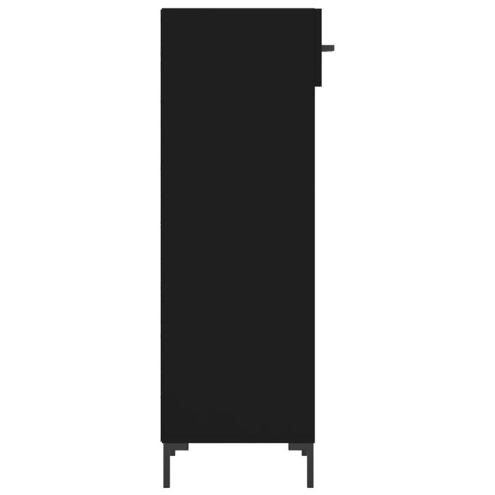 Armoire à chaussures noir 30x35x105 cm bois d'ingénierie – Image 5