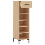 Armoire à chaussures chêne sonoma 30x35x105cm bois d'ingénierie – Image 3