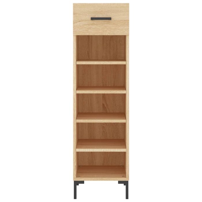 Armoire à chaussures chêne sonoma 30x35x105cm bois d'ingénierie – Image 4