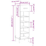 Armoire à chaussures blanc 30x35x105 cm bois d'ingénierie – Image 10