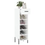 Armoire à chaussures blanc 30x35x105 cm bois d'ingénierie – Image 2