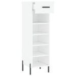 Armoire à chaussures blanc 30x35x105 cm bois d'ingénierie – Image 3