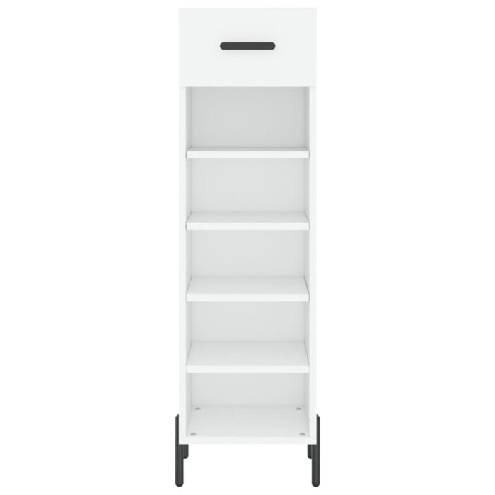 Armoire à chaussures blanc 30x35x105 cm bois d'ingénierie – Image 4