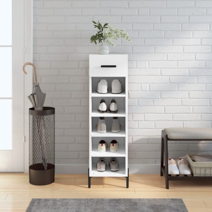 VXL8720845430818_m_en_hd_1.jpg Armoire à chaussures blanc 30x35x105 cm bois d'ingénierie – Image 1
