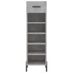 Armoire à chaussures gris béton 30x35x105 cm bois d'ingénierie – Image 4