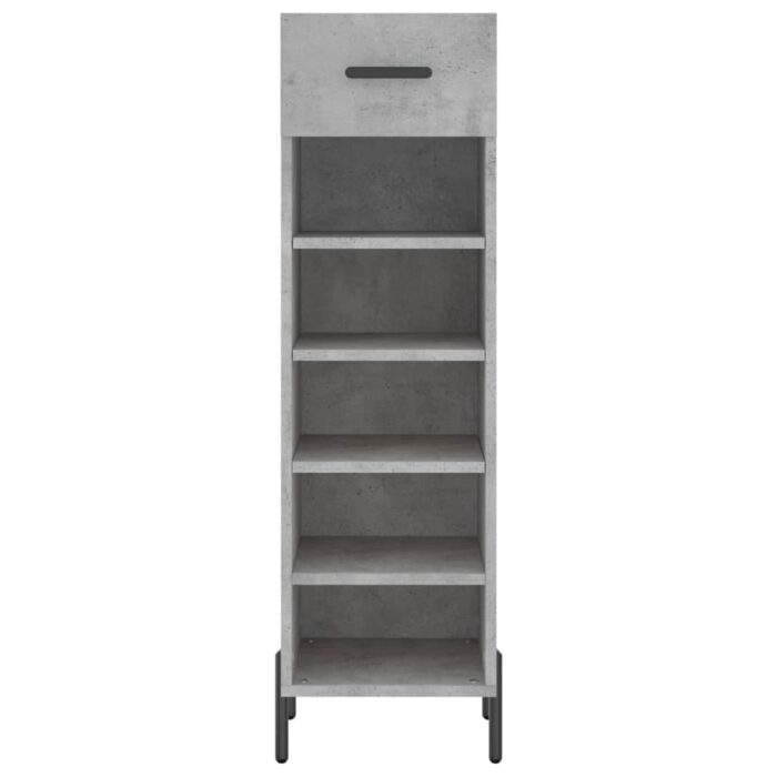 Armoire à chaussures gris béton 30x35x105 cm bois d'ingénierie – Image 4