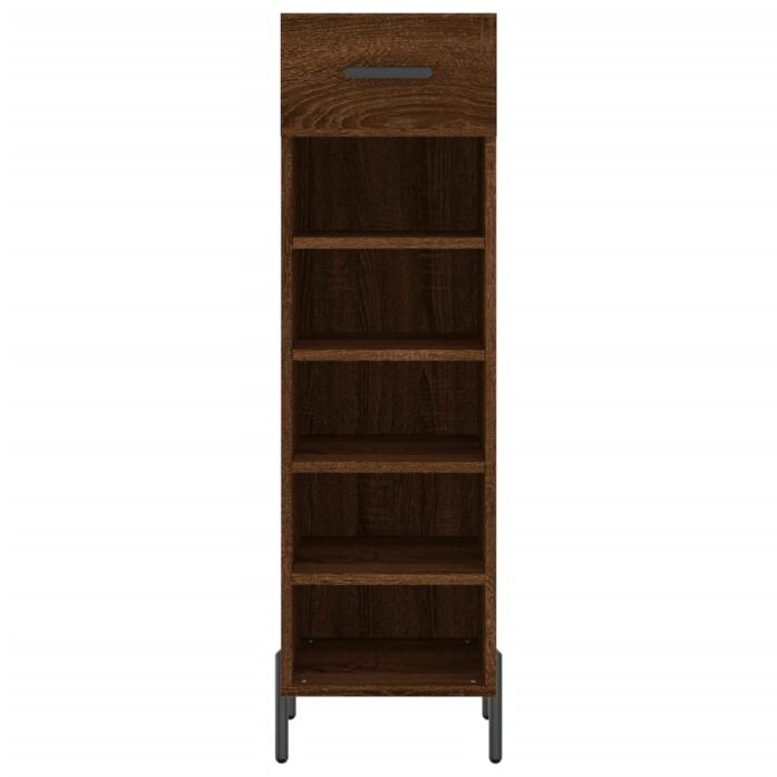 Meuble à chaussures chêne marron 30x35x105 cm bois d'ingénierie – Image 4