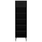 Armoire à chaussures noir 30x35x105 cm bois d'ingénierie – Image 4