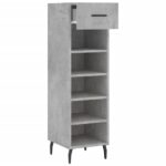 Armoire à chaussures gris béton 30x35x105 cm bois d'ingénierie – Image 3