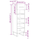 Armoire à chaussures blanc 30x35x105 cm bois d'ingénierie – Image 10