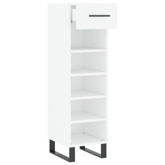 Armoire à chaussures blanc 30x35x105 cm bois d'ingénierie – Image 3