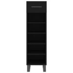 Armoire à chaussures noir 30x35x105 cm bois d'ingénierie – Image 4
