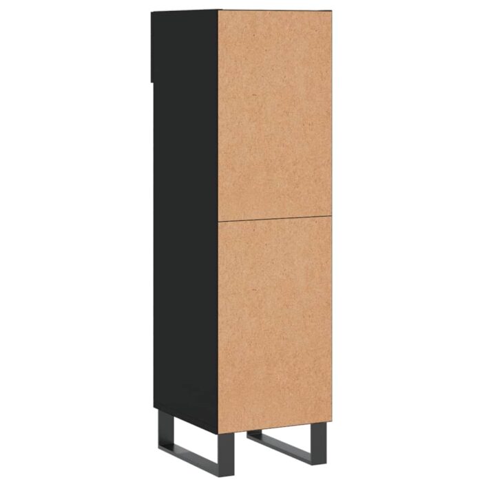 Armoire à chaussures noir 30x35x105 cm bois d'ingénierie – Image 6
