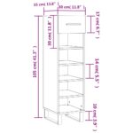 Armoire à chaussure Blanc brillant 30x35x105 cm Bois ingénierie – Image 10