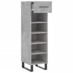 Armoire à chaussures gris béton 30x35x105 cm bois d'ingénierie – Image 3