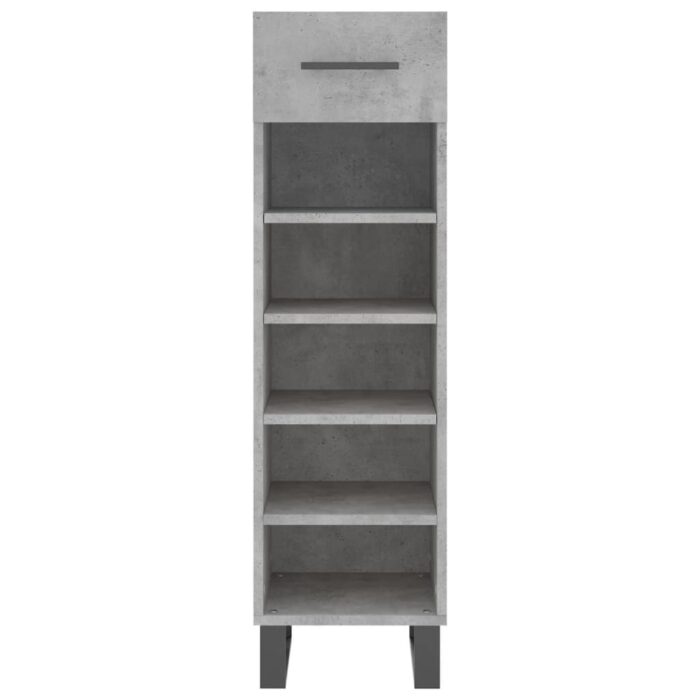 Armoire à chaussures gris béton 30x35x105 cm bois d'ingénierie – Image 4