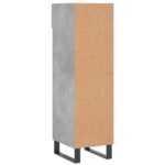 Armoire à chaussures gris béton 30x35x105 cm bois d'ingénierie – Image 6