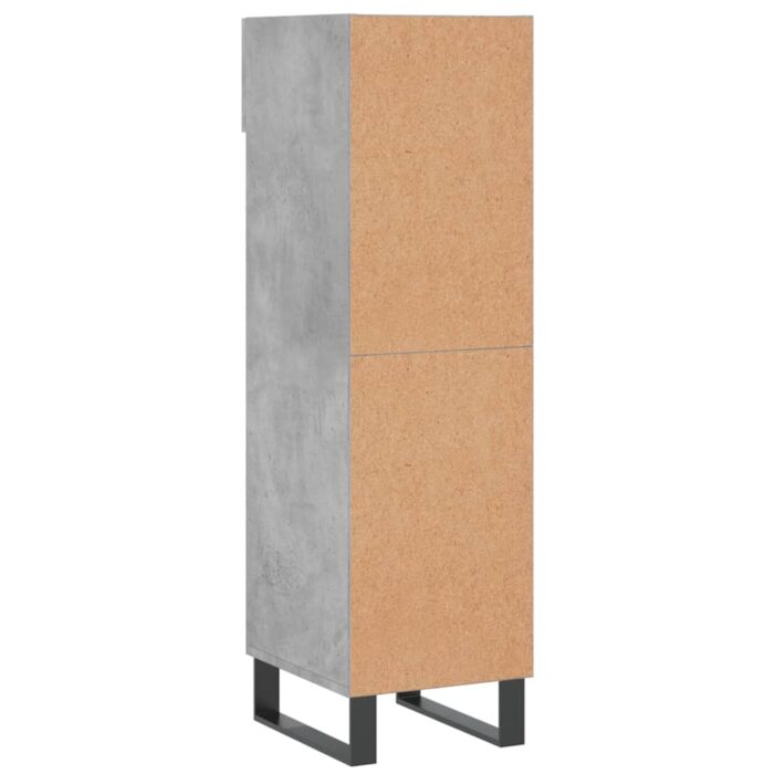Armoire à chaussures gris béton 30x35x105 cm bois d'ingénierie – Image 6