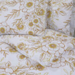 Ensemble de housse de couette blanc et marron 200x200 cm Coton – Image 3