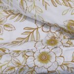 Ensemble de housse de couette blanc et marron 140x200 cm Coton – Image 2