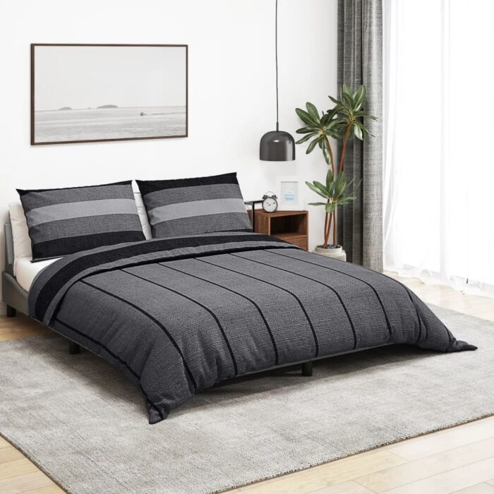 VXL8720845432188_m_en_hd_1.jpg Ensemble de housse de couette gris foncé 200x220 cm Coton – Image 1