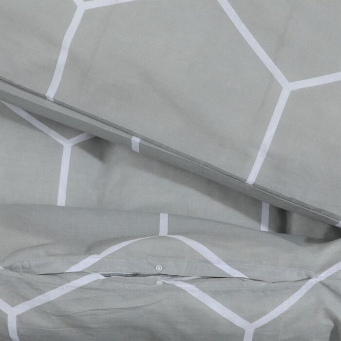 Ensemble de housse de couette Gris 140x200 cm Coton – Image 2