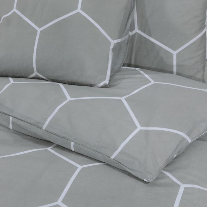 Ensemble de housse de couette Gris 140x200 cm Coton – Image 3