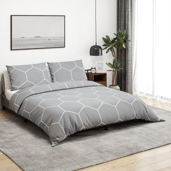 VXL8720845432386_m_en_hd_1.jpg Ensemble de housse de couette Gris 140x200 cm Coton – Image 1