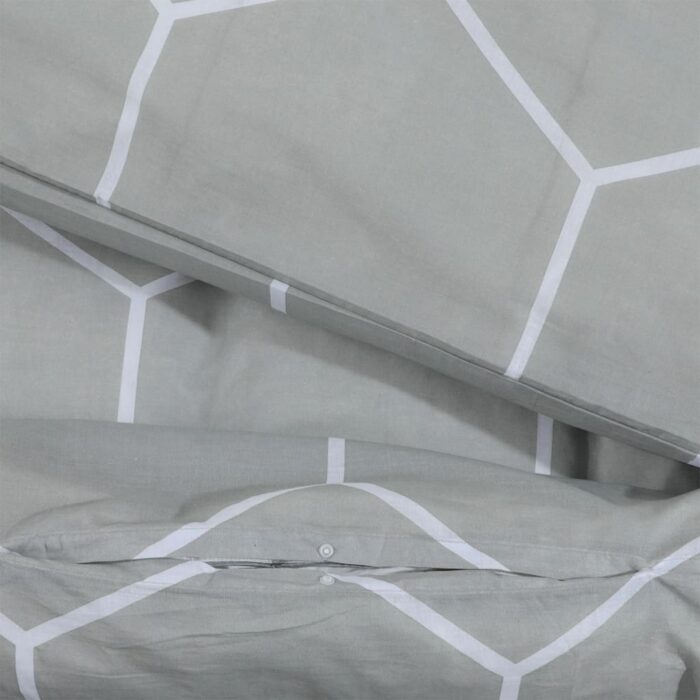 Ensemble de housse de couette Gris 220x240 cm Coton – Image 2