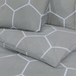 Ensemble de housse de couette Gris 220x240 cm Coton – Image 3