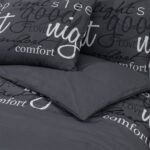 Ensemble de housse de couette Noir 220x240 cm Coton – Image 3