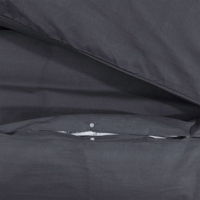 Ensemble de housse de couette Noir 260x240 cm Coton – Image 2