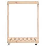 Porte-bûches avec roulettes 76,5x40x108 cm bois massif de pin – Image 2