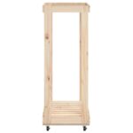 Porte-bûches avec roulettes 76,5x40x108 cm bois massif de pin – Image 3