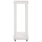 Porte-bûches avec roulettes blanc 76,5x40x108cm bois massif pin – Image 3