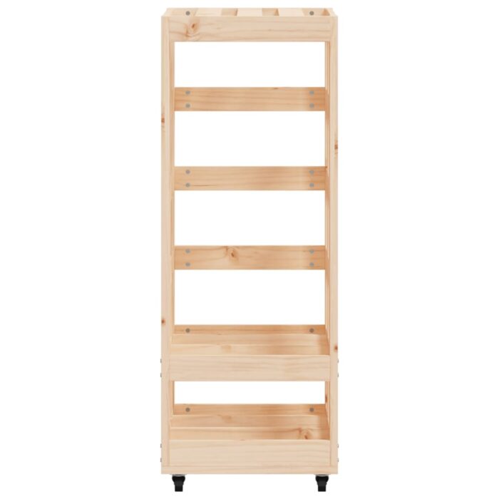 Porte-bûches avec roulettes 40x49x110 cm bois massif de pin – Image 3