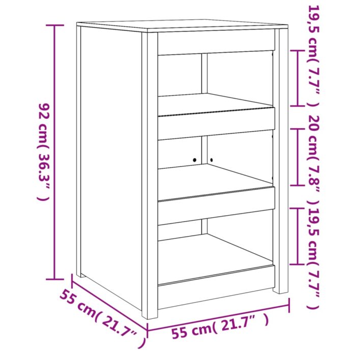 Armoire de cuisine d'extérieur blanc bois de pin massif – Image 7