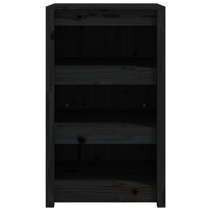 Armoire de cuisine d'extérieur noir 55x55x92 cm bois pin massif – Image 2