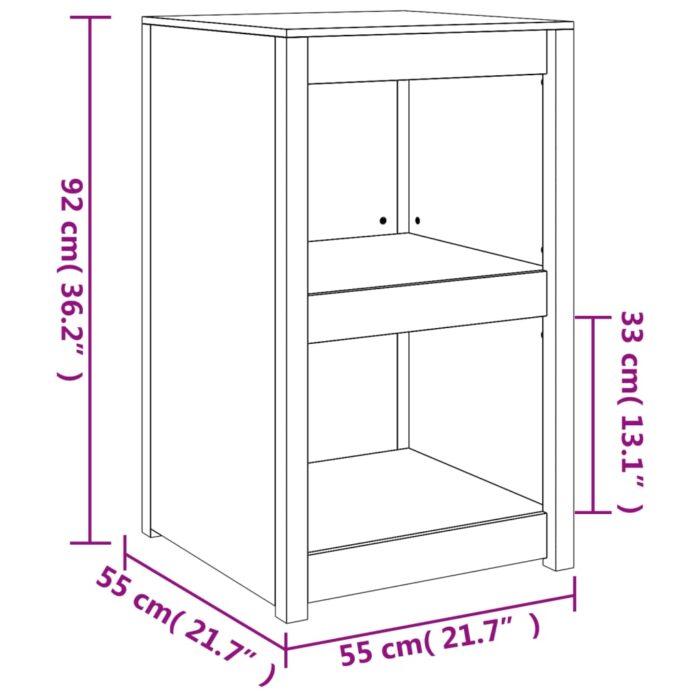 Armoire de cuisine d'extérieur 55x55x92 cm bois massif douglas – Image 7